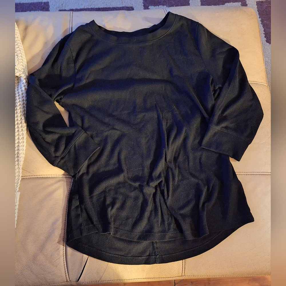 Time and Tru *Set of #2: Circle Neck Knit Ribbed Women's Long Sleeve Tops